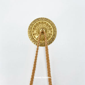 Brass Canopy Hook With Floral Relief - 5.91in