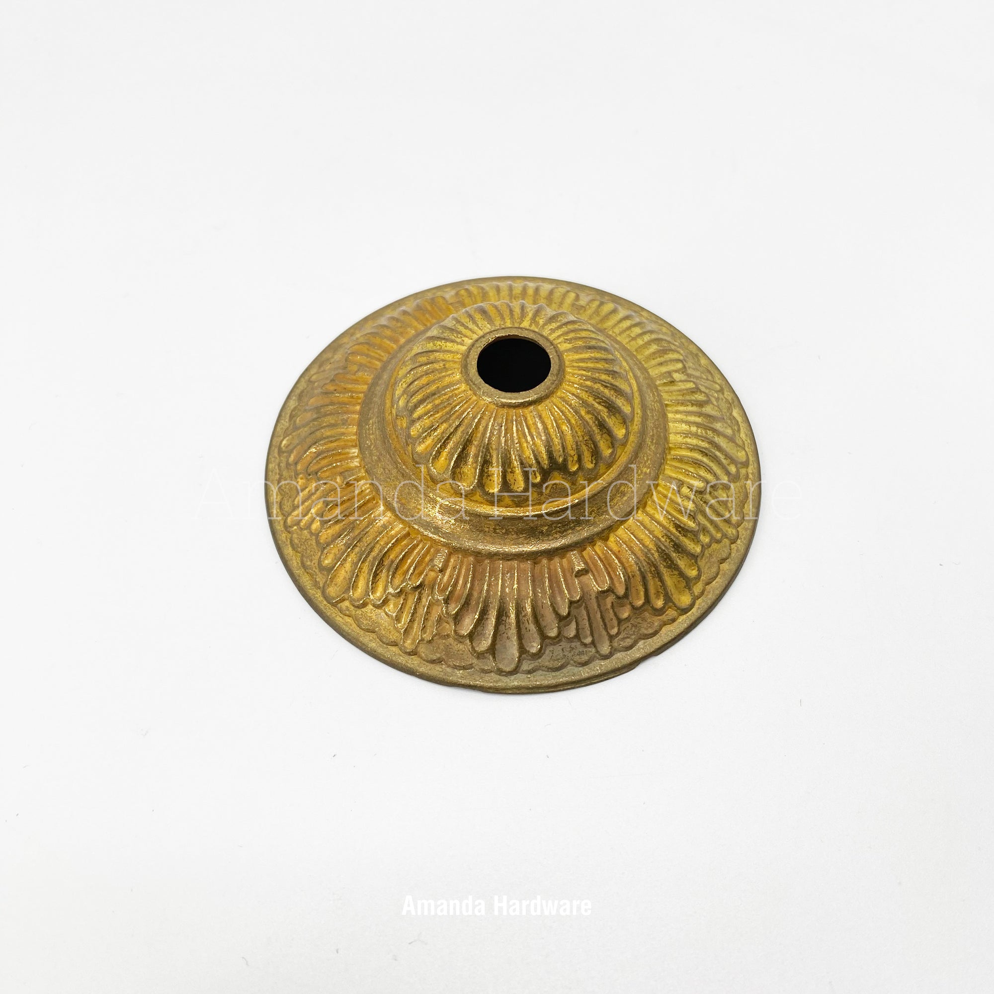 Brass Flower Cap Hook - 3.15in