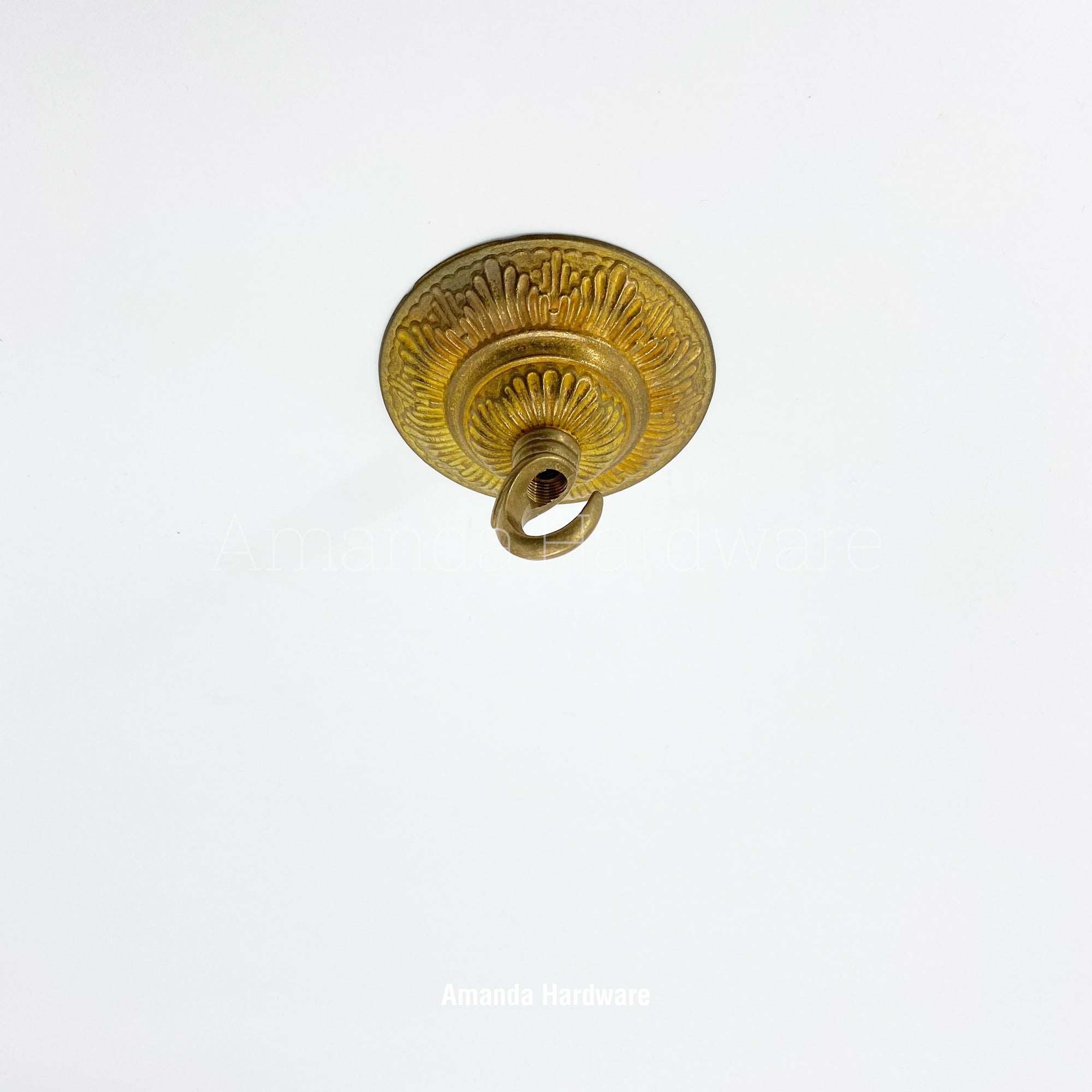 Brass Flower Cap Hook - 3.15in