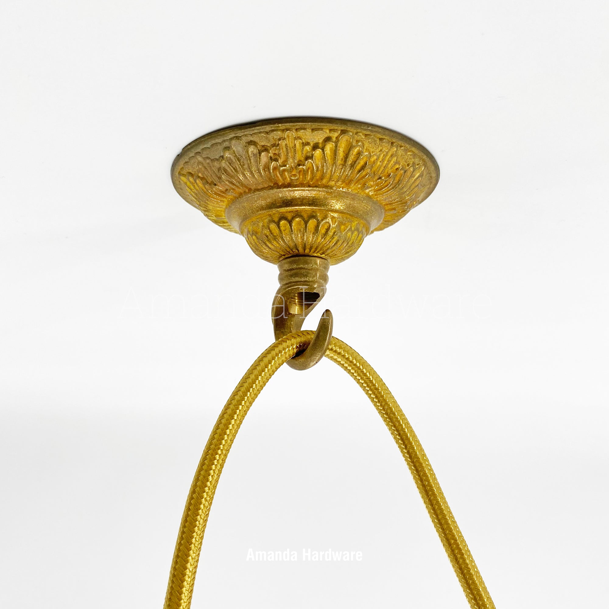 Brass Flower Cap Hook - 3.15in