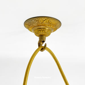 Brass Flower Cap Hook - 3.15in