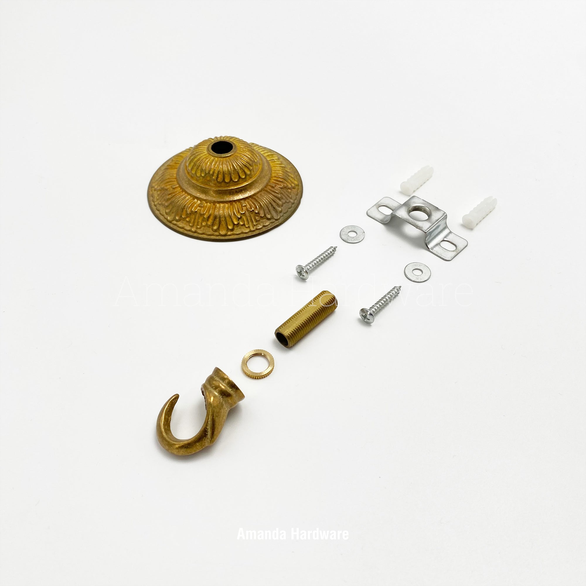Brass Flower Cap Hook - 3.15in