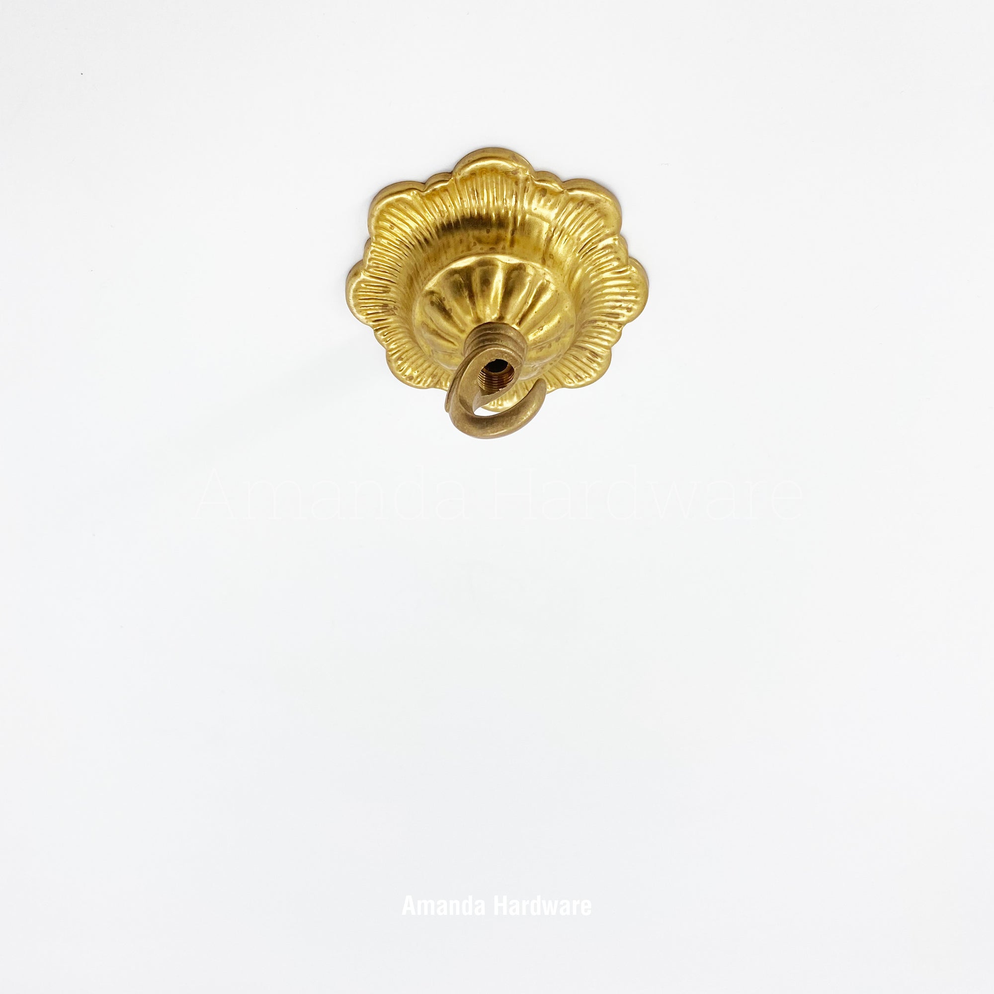 Brass Floral Dome Hook - 3.15in