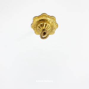 Brass Floral Dome Hook - 3.15in