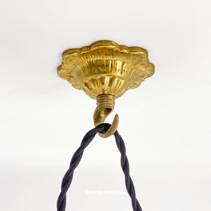 Brass Floral Dome Hook - 3.15in