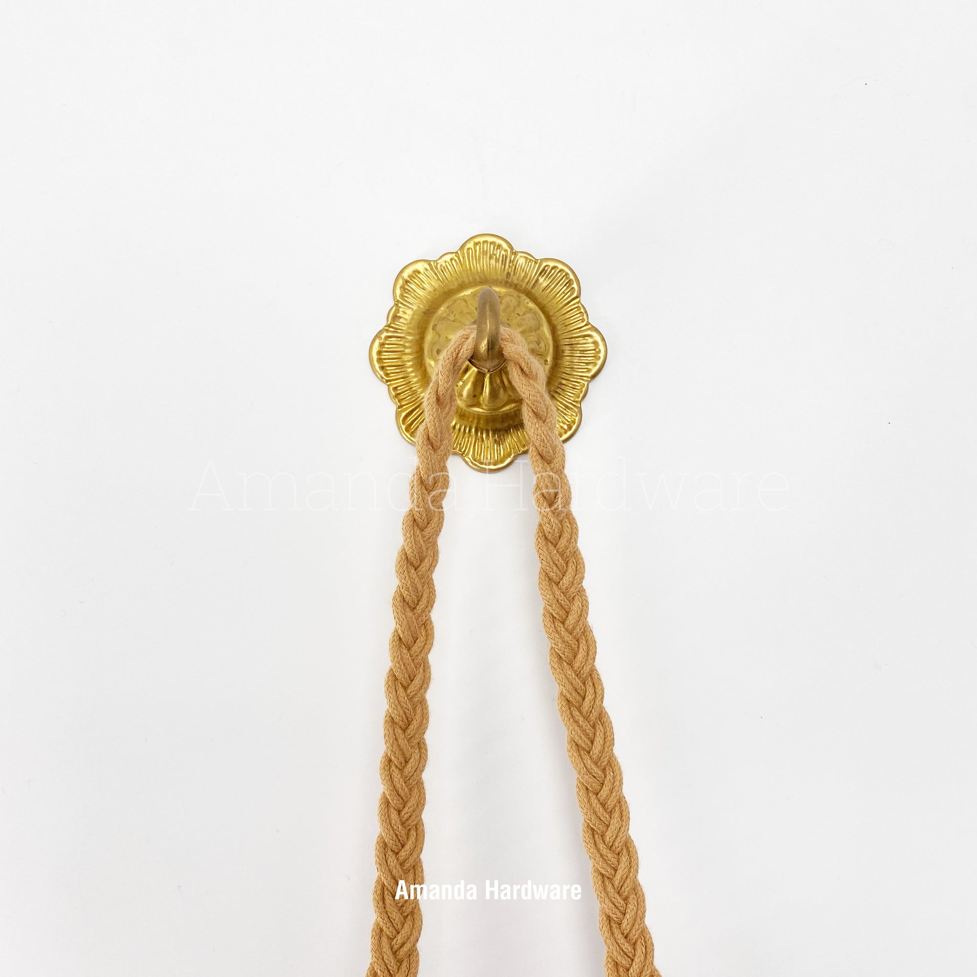 Brass Floral Dome Hook - 3.15in
