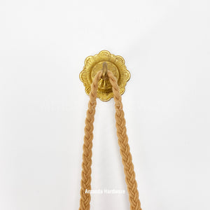 Brass Floral Dome Hook - 3.15in