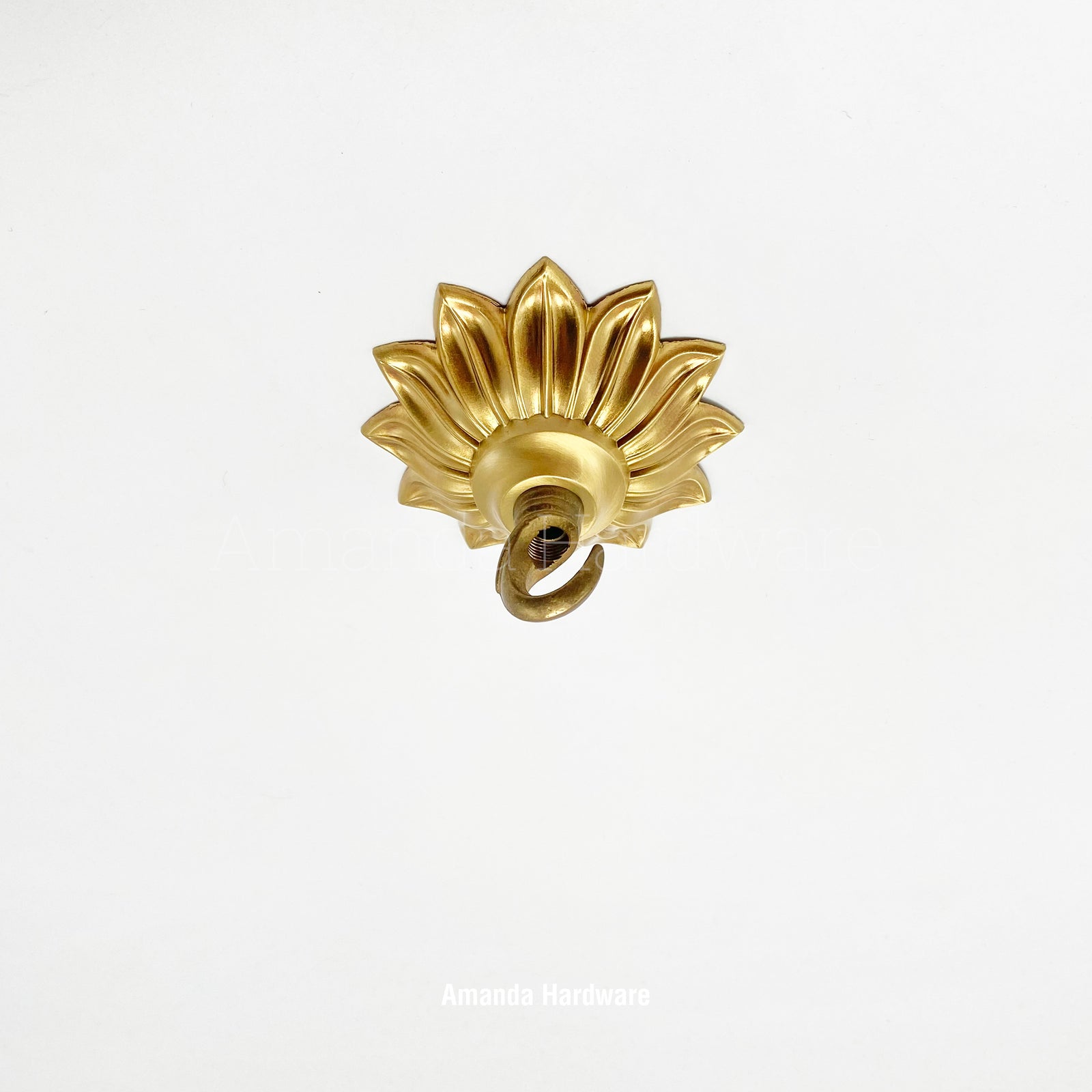 Brass Lacquered Flower Petal Hook - 3.5in