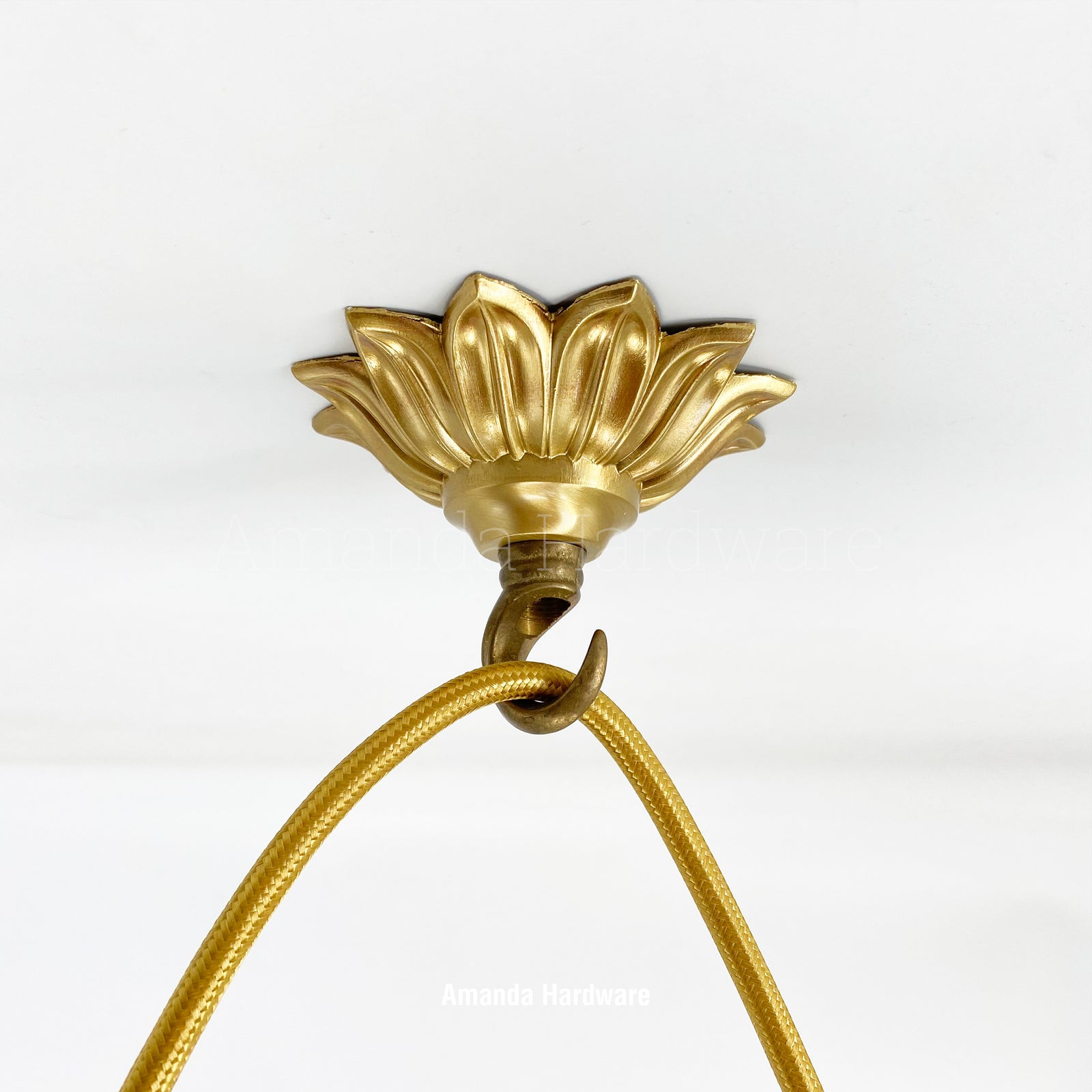 Brass Lacquered Flower Petal Hook - 3.5in