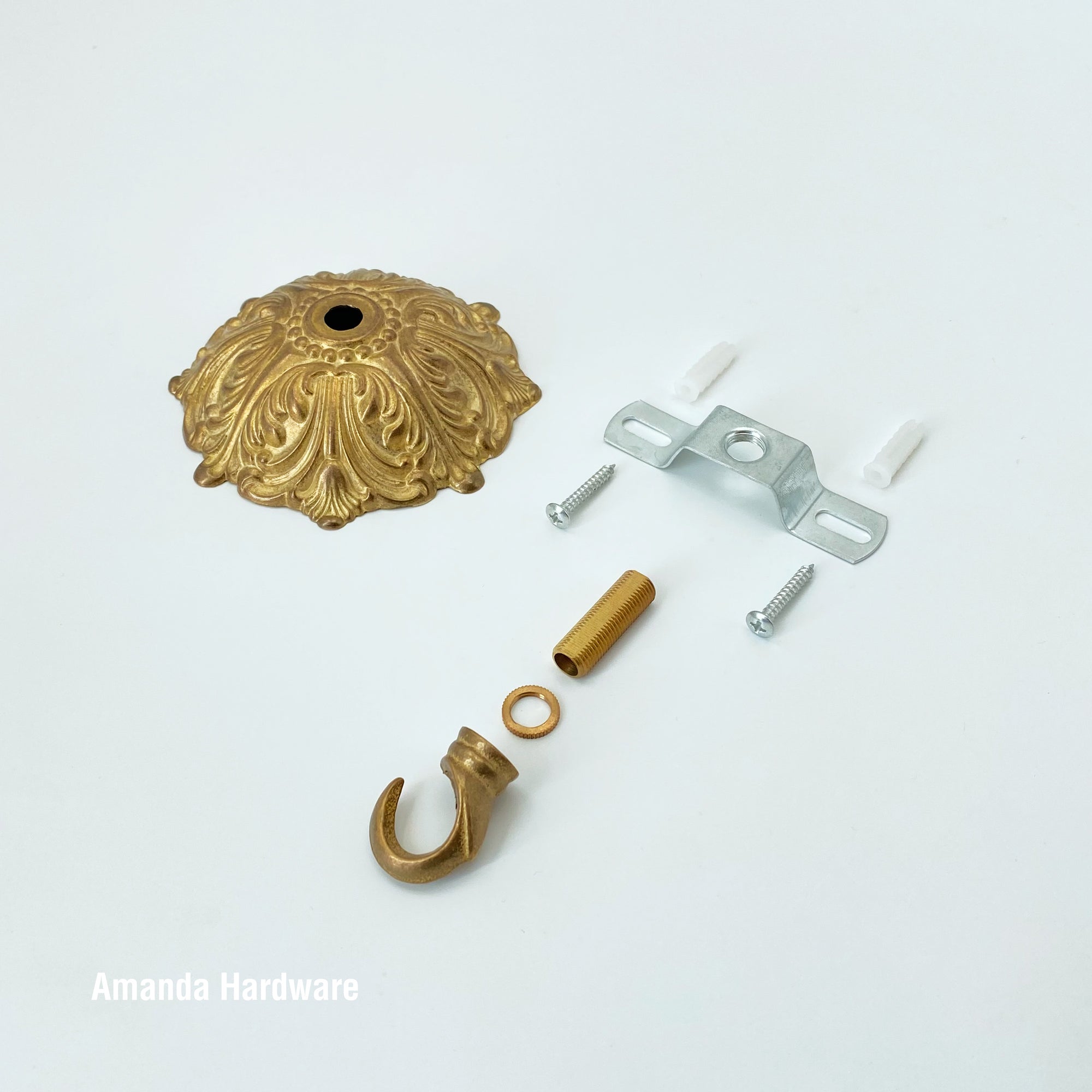 Floral Dome Brass Hook - 4in