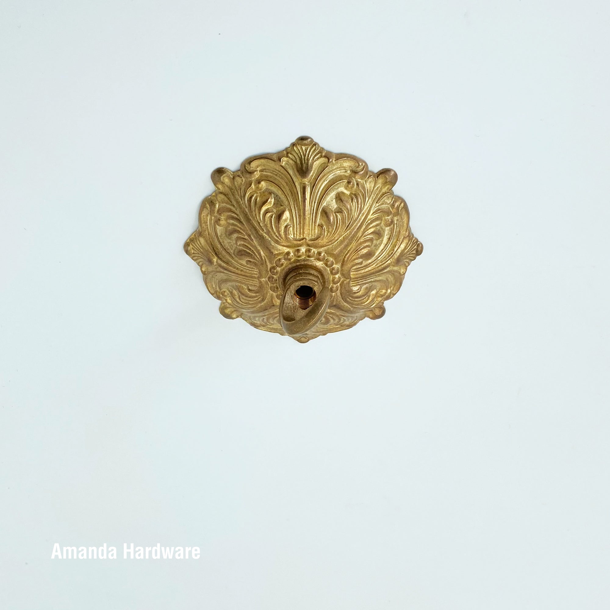 Floral Dome Brass Hook - 4in