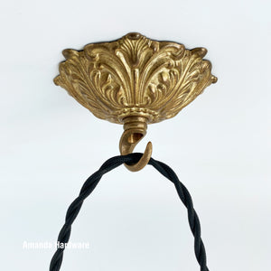 Floral Dome Brass Hook - 4in