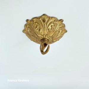 Floral Dome Brass Hook - 4in