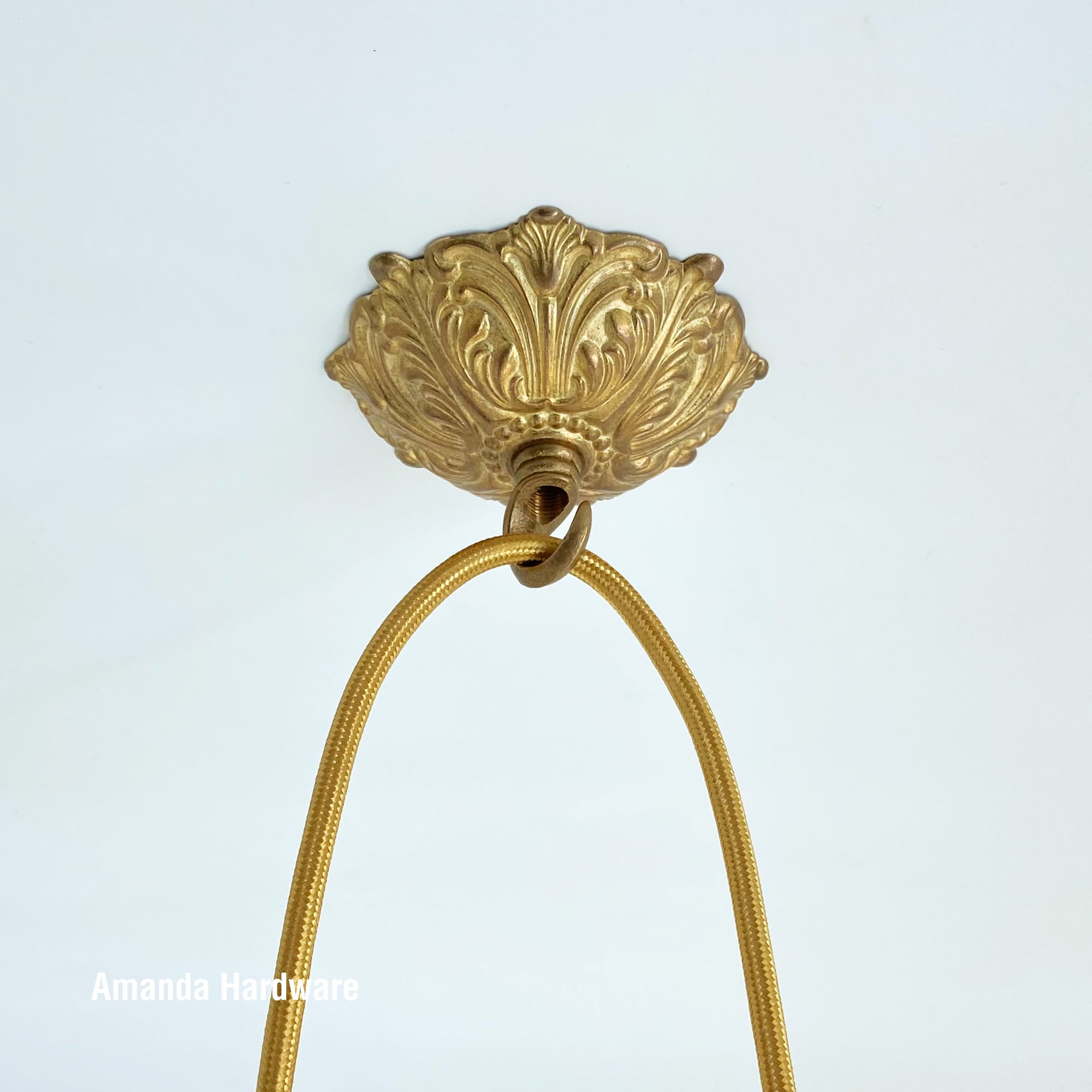 Floral Dome Brass Hook - 4in