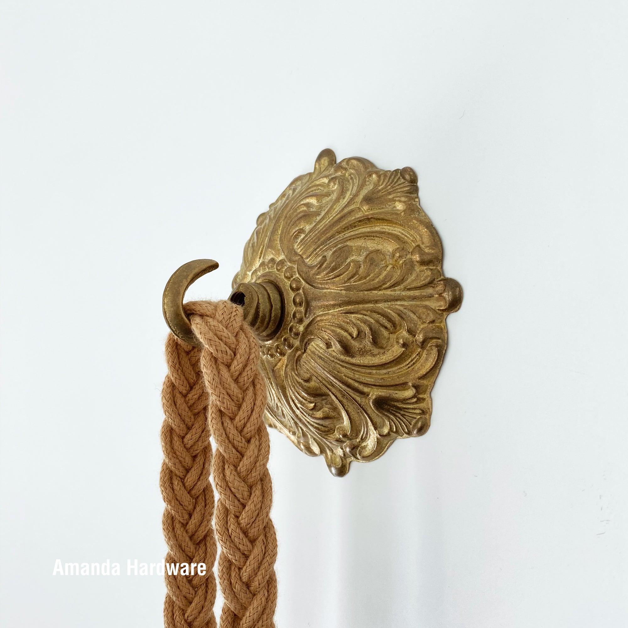 Floral Dome Brass Hook - 4in