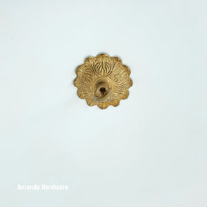 Floral Dome Brass Hook - 3in