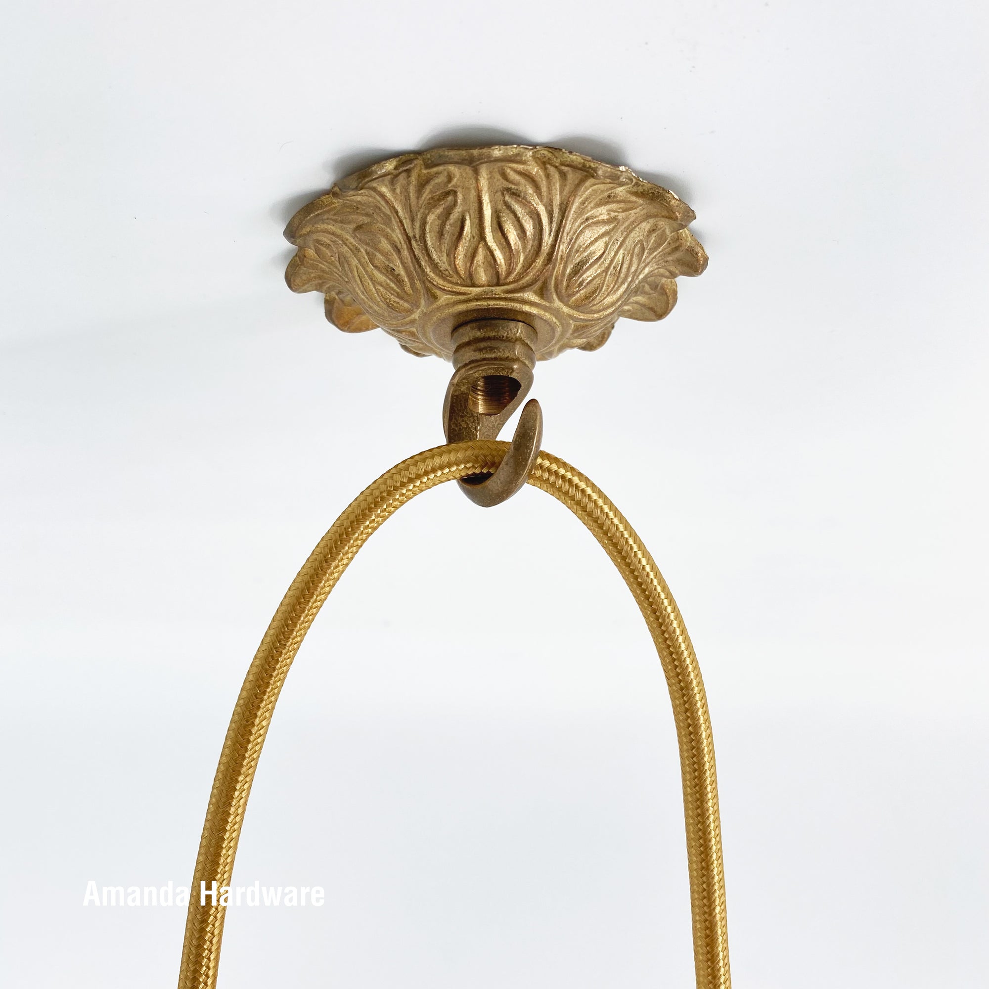 Floral Dome Brass Hook - 3in