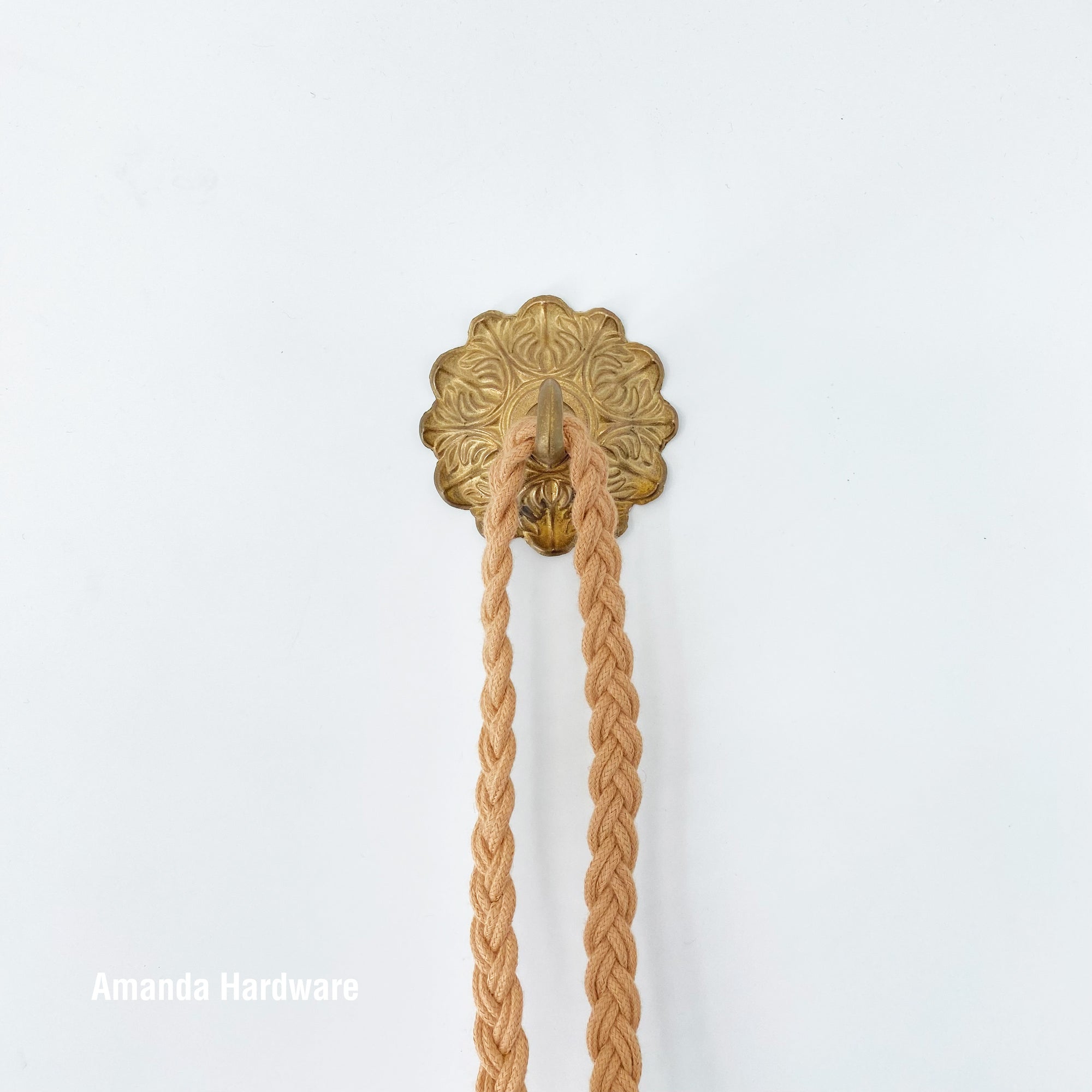 Floral Dome Brass Hook - 3in