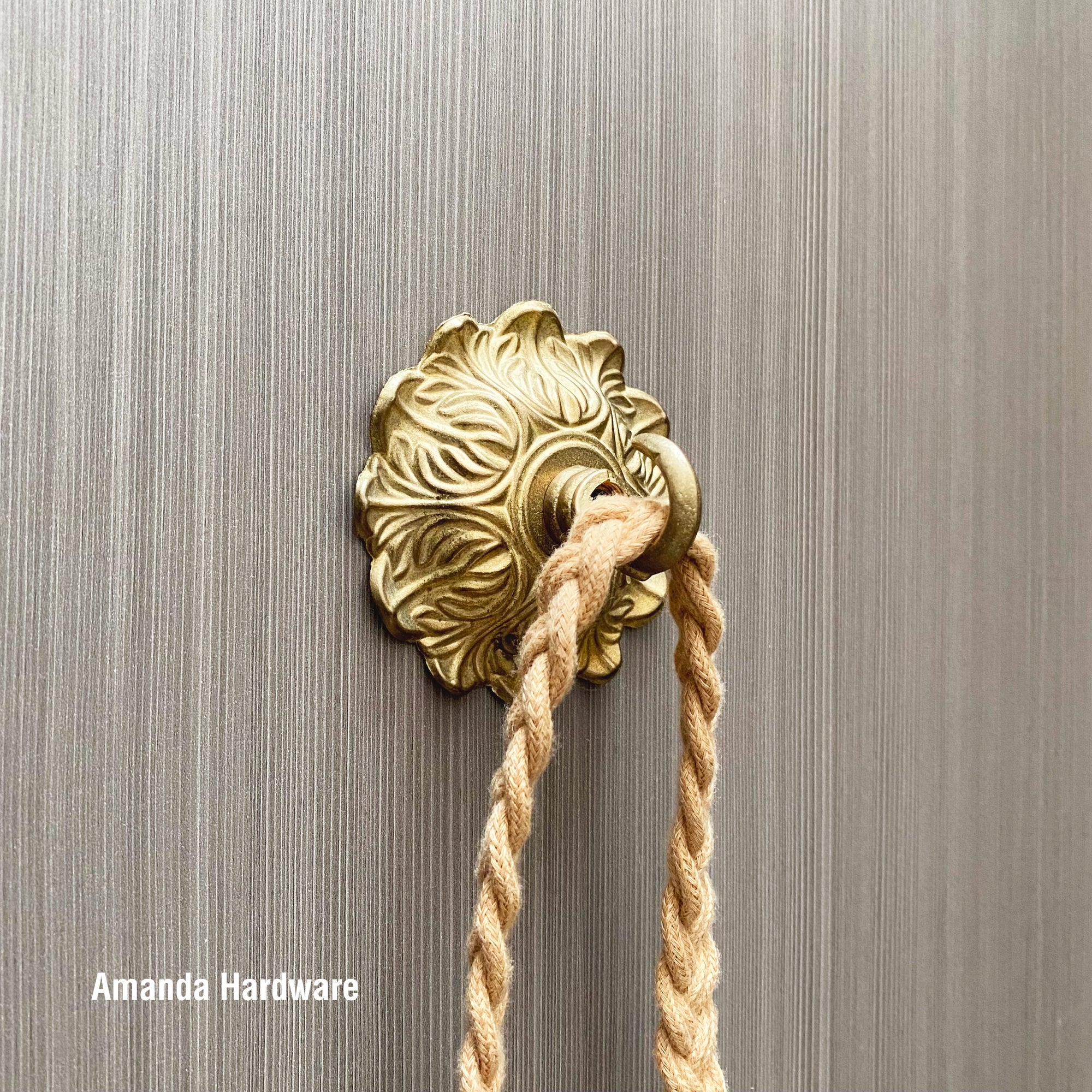 Floral Dome Brass Hook - 3in