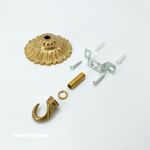 Brass Flower Hook - 3.2in