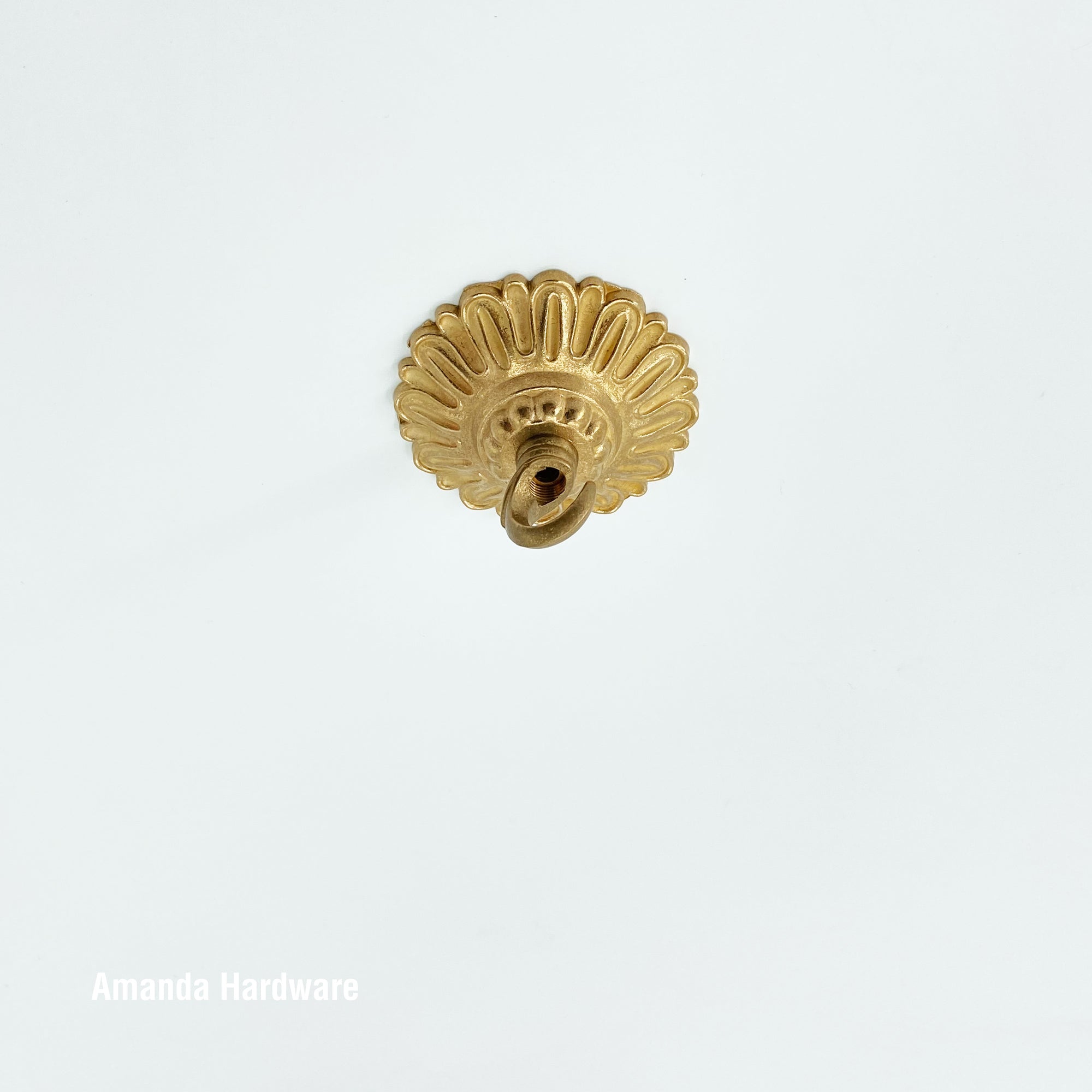 Brass Flower Hook - 3.2in