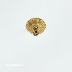 Brass Flower Hook - 3.2in
