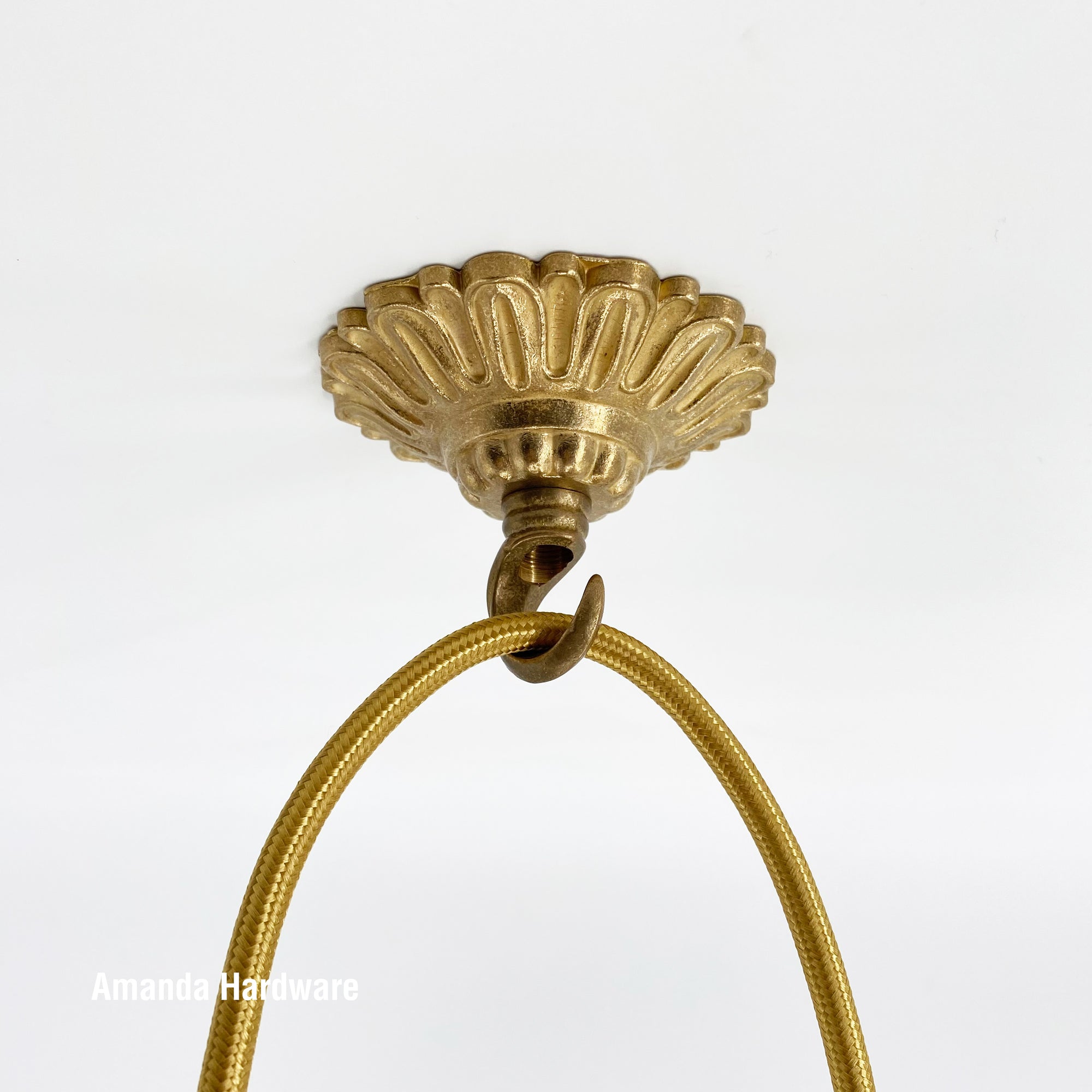 Brass Flower Hook - 3.2in