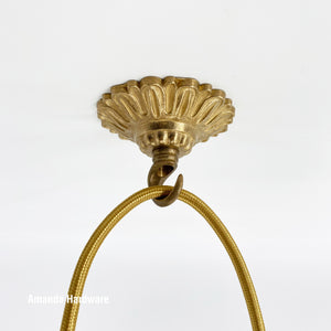 Brass Flower Hook - 3.2in