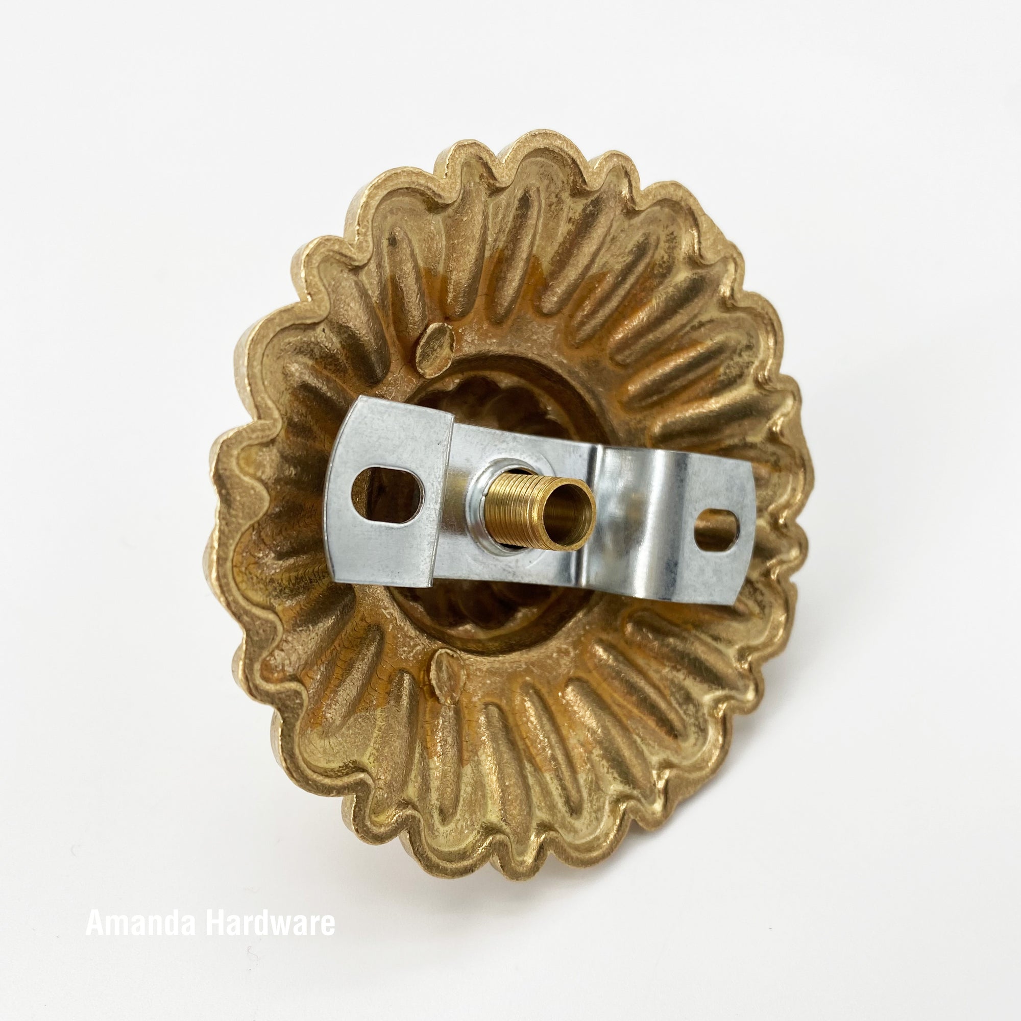 Brass Flower Hook - 3.2in