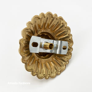 Brass Flower Hook - 3.2in