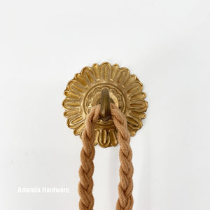 Brass Flower Hook - 3.2in