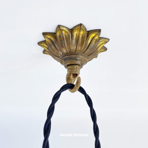 Flower Petal Brass Hook - 3.5in