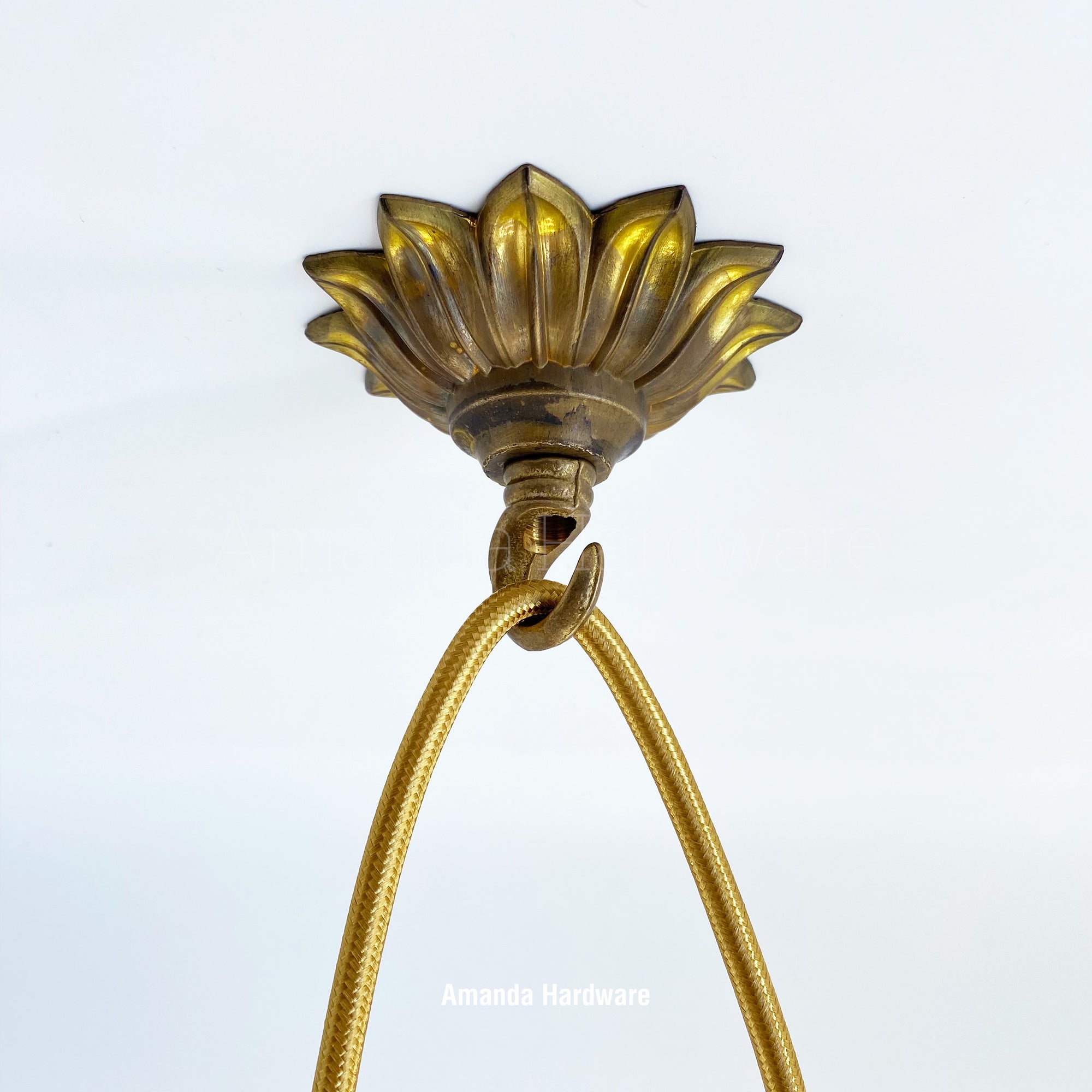 Flower Petal Brass Hook - 3.5in