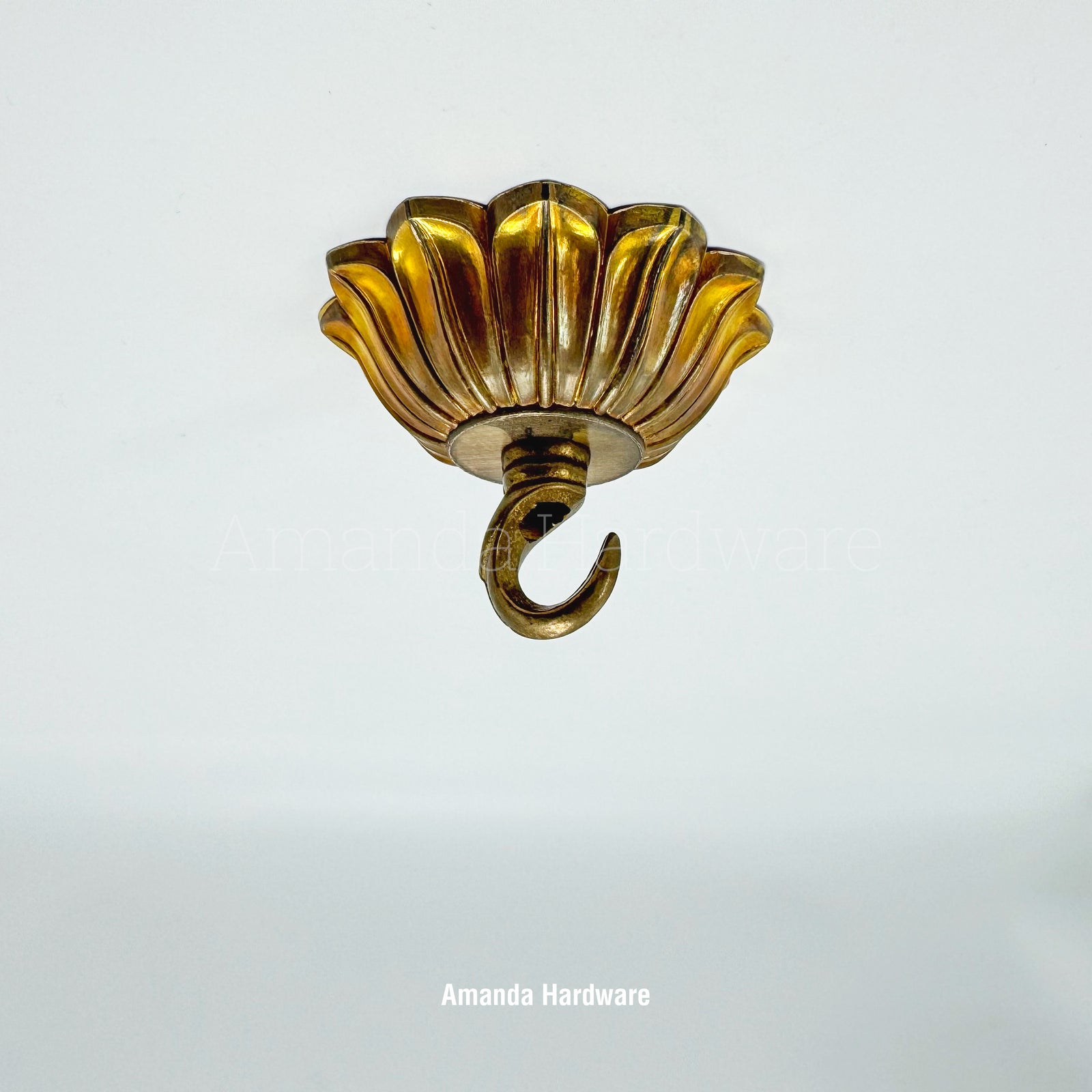 Brass Flower Petal Hook - 3.15in