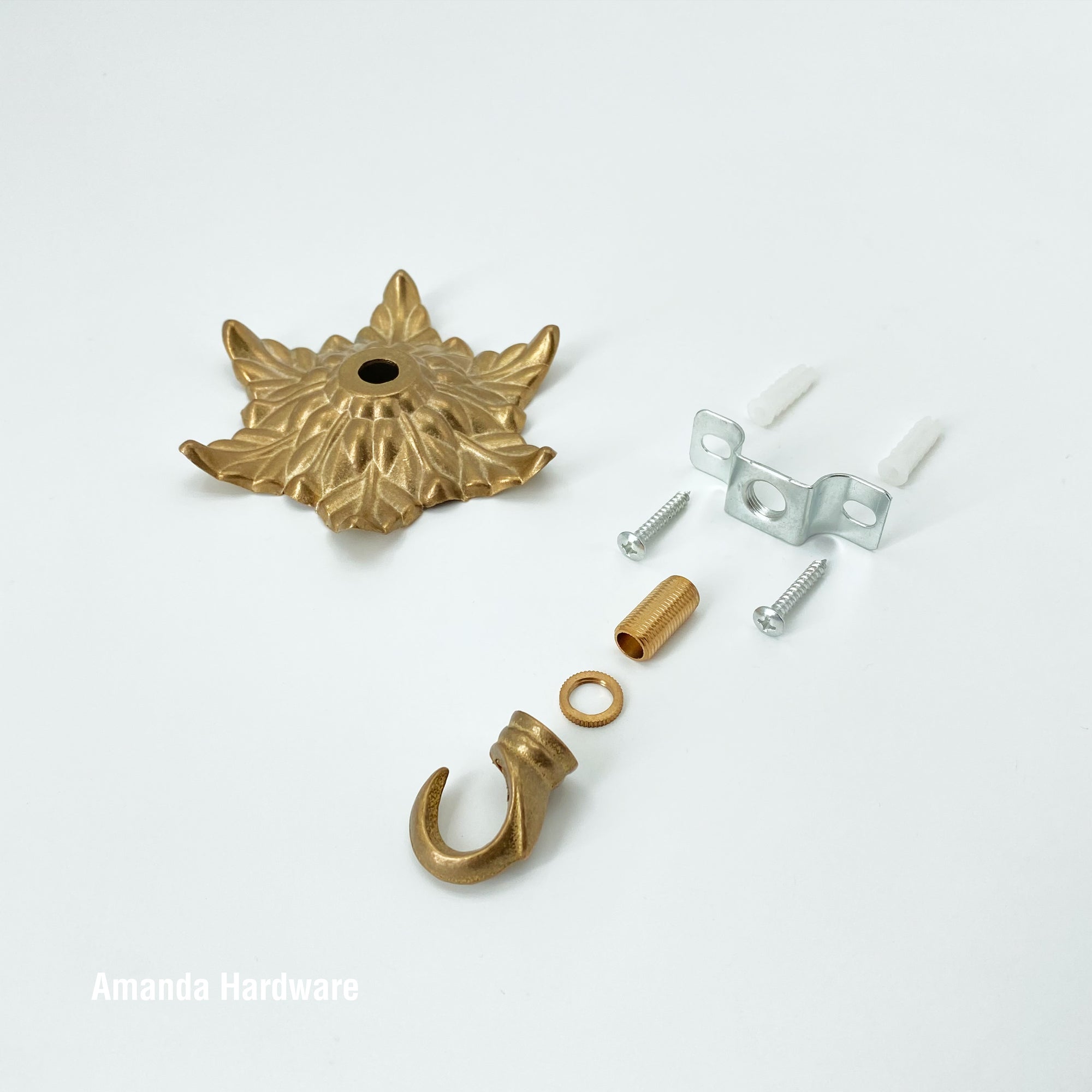 Brass Flower Hook - 3.95in