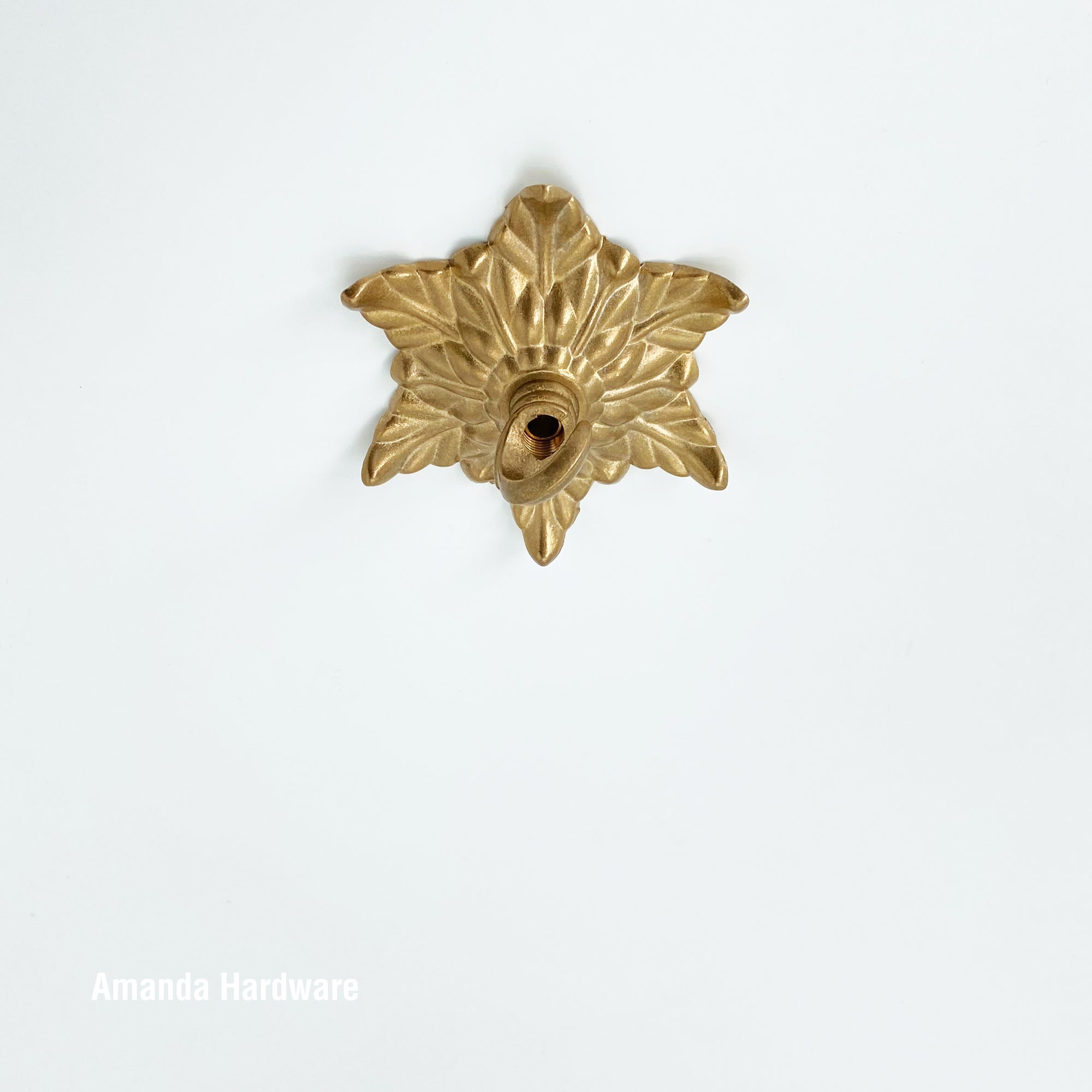 Brass Flower Hook - 3.95in