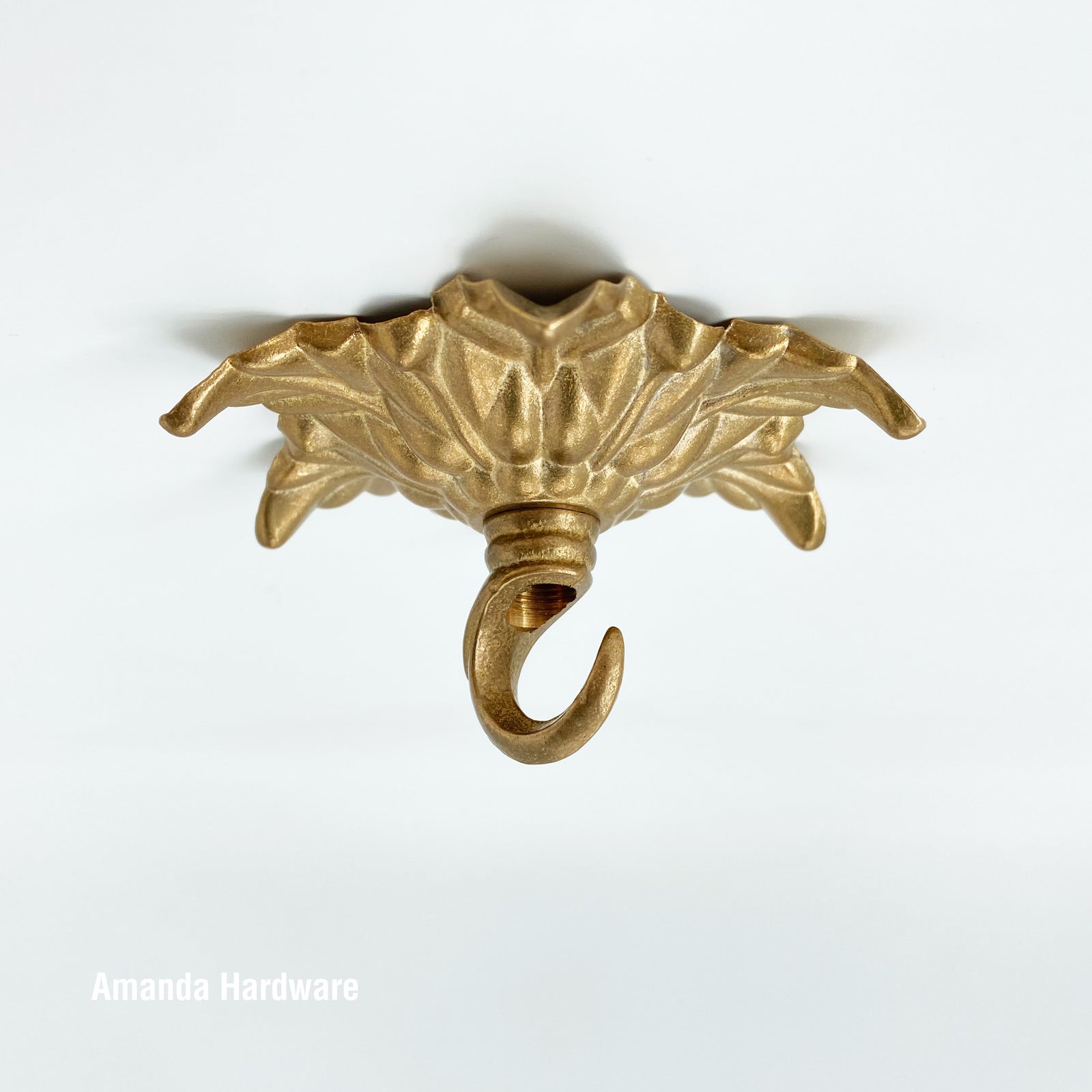 Brass Flower Hook - 3.95in