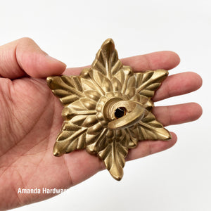 Brass Flower Hook - 3.95in