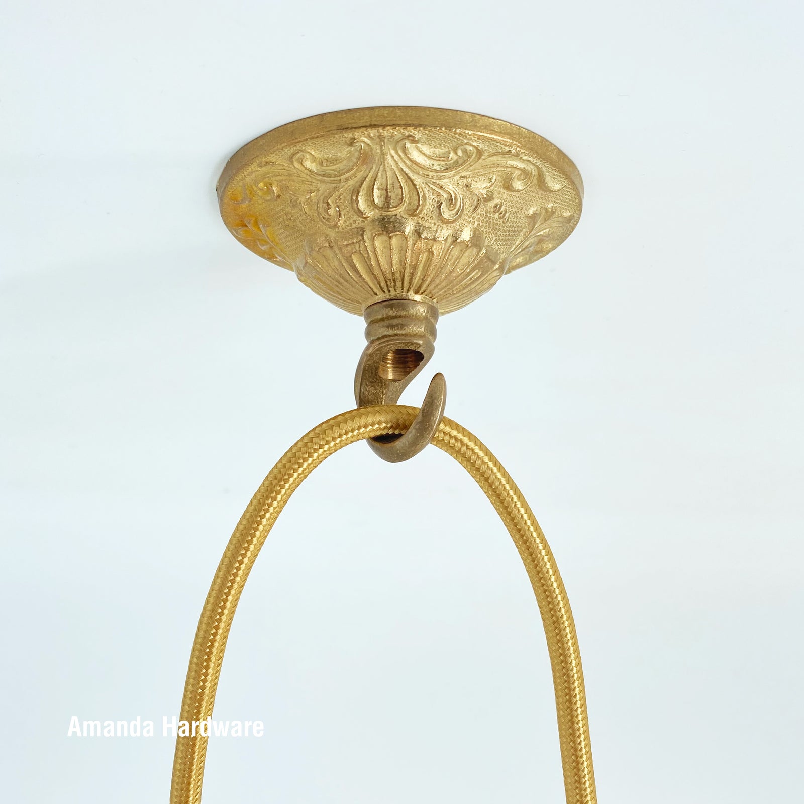 Brass Floral Dome Hook - 3in