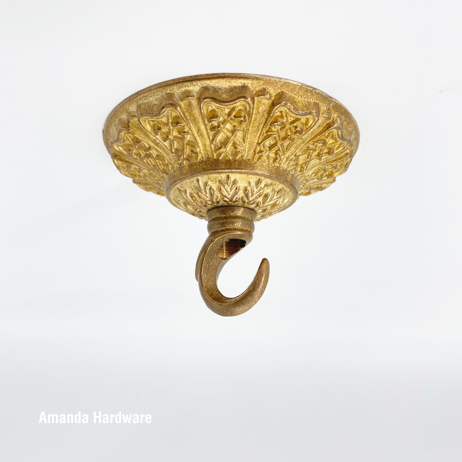 Brass Circular Dome Hook - 3.2in