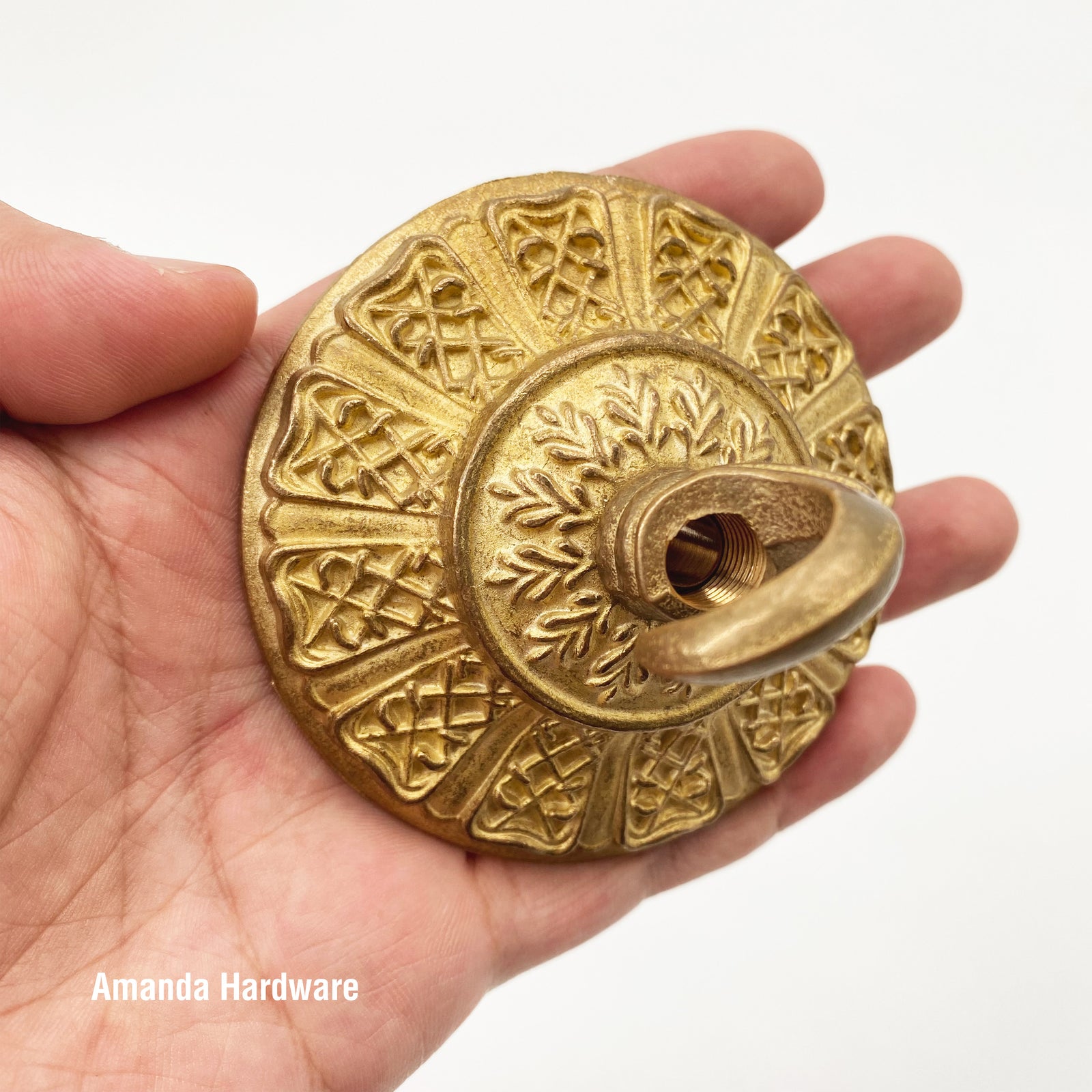 Brass Circular Dome Hook - 3.2in