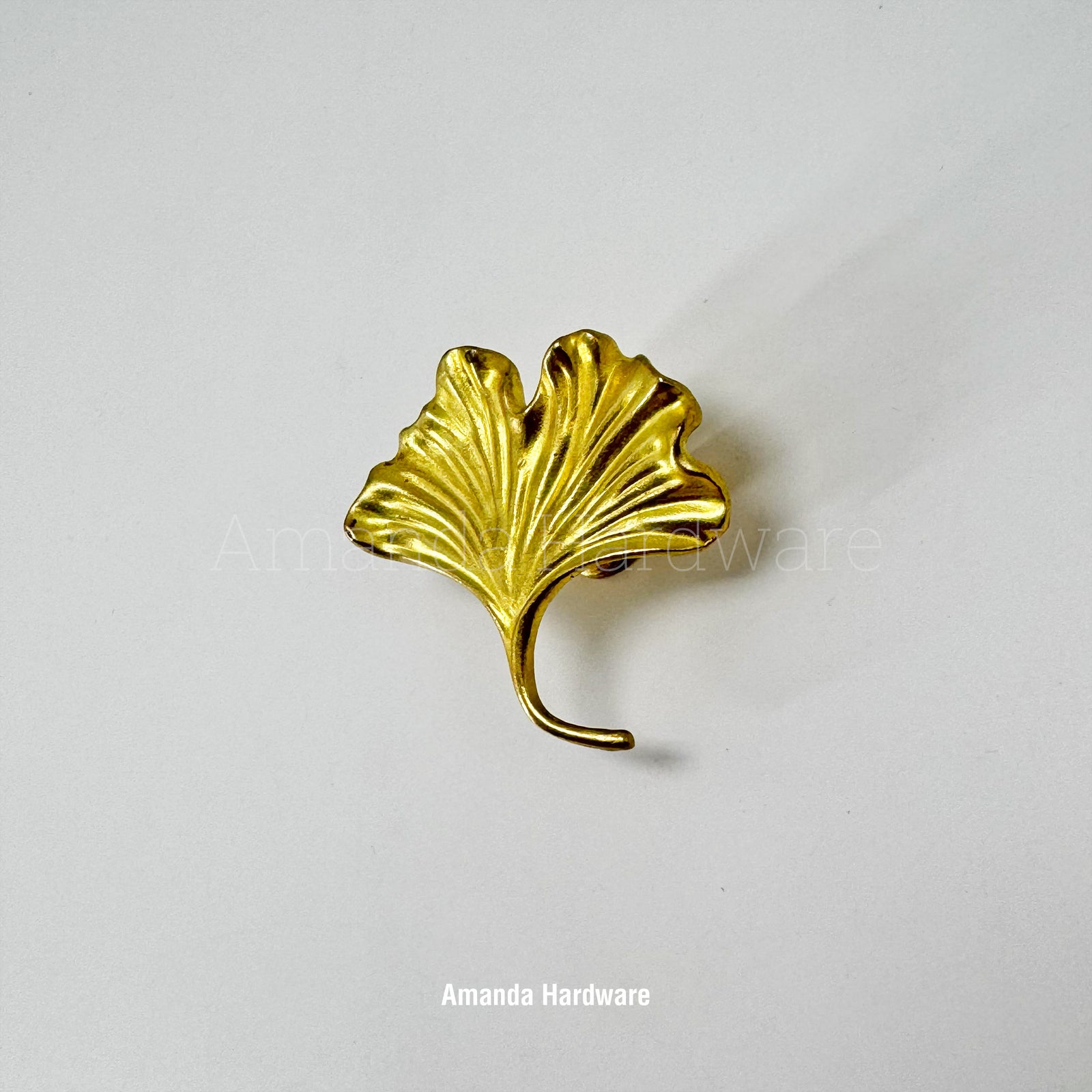 Brass Ginkgo Leaf Pull Knob