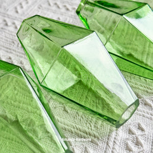Green Polyhedra Glass Droplet