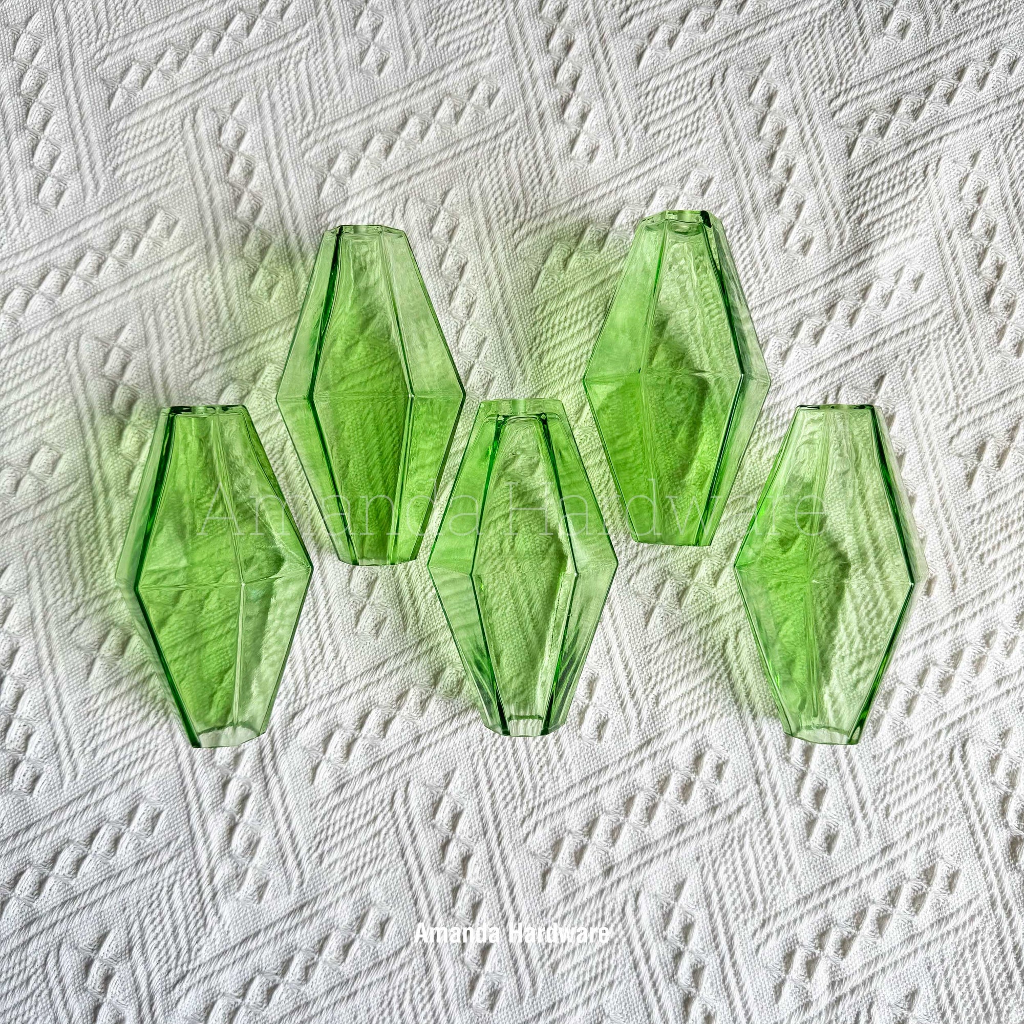 Green Polyhedra Glass Droplet
