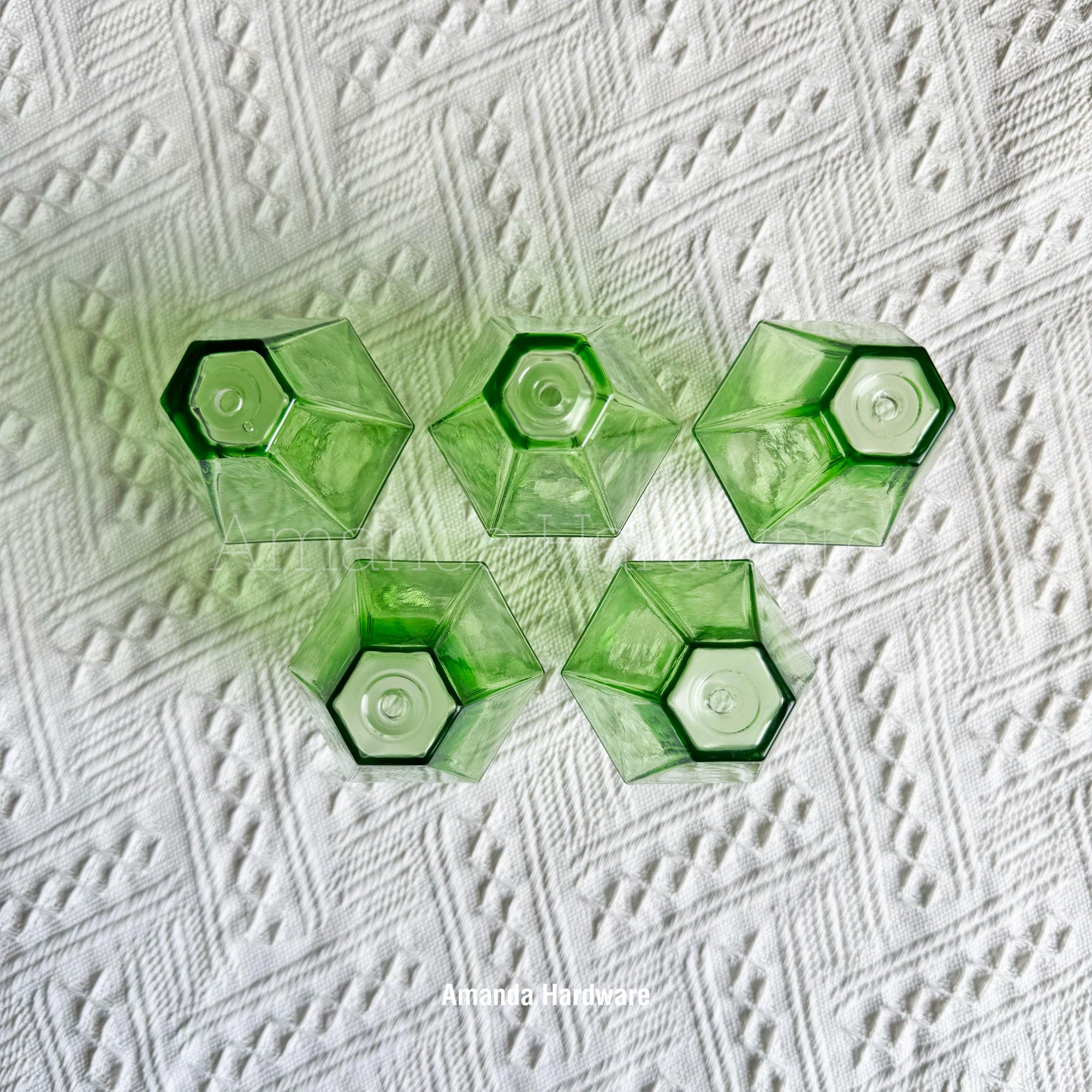 Green Polyhedra Glass Droplet
