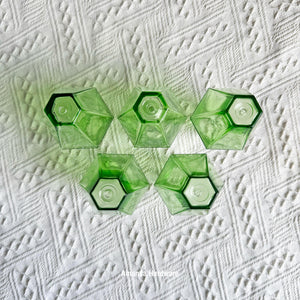 Green Polyhedra Glass Droplet