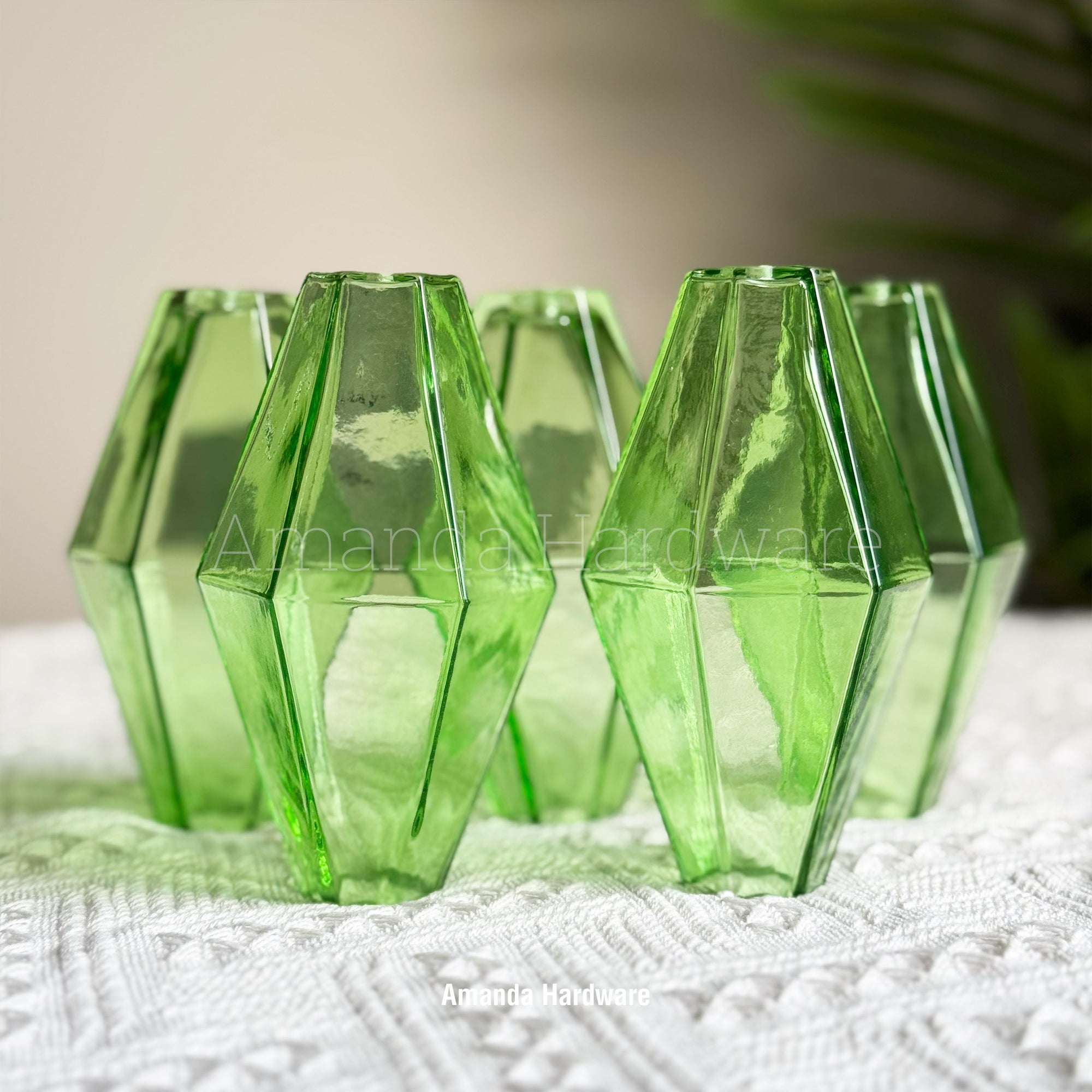 Green Polyhedra Glass Droplet