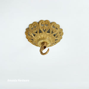 Brass Heart Hook - 4in