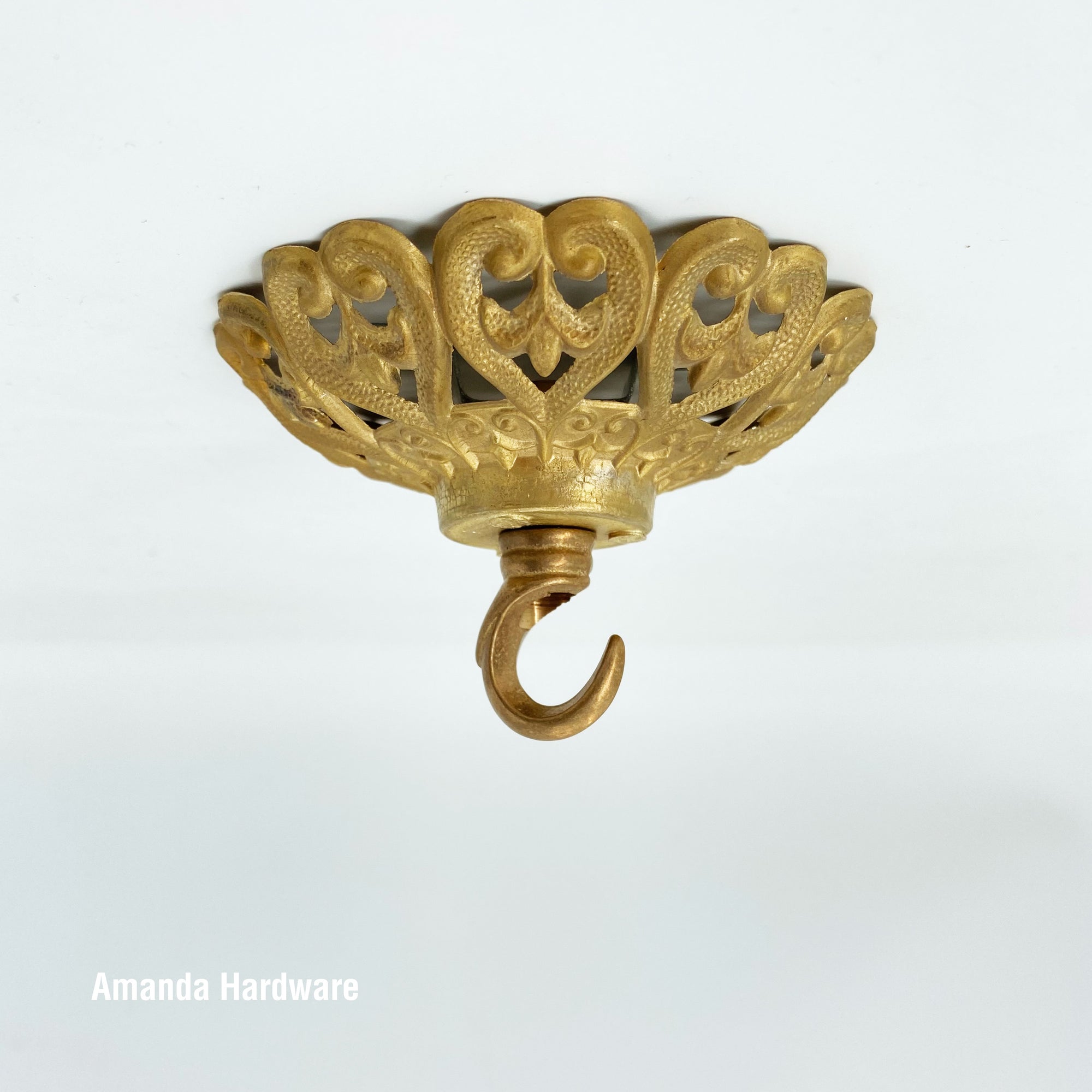 Brass Heart Hook - 4in