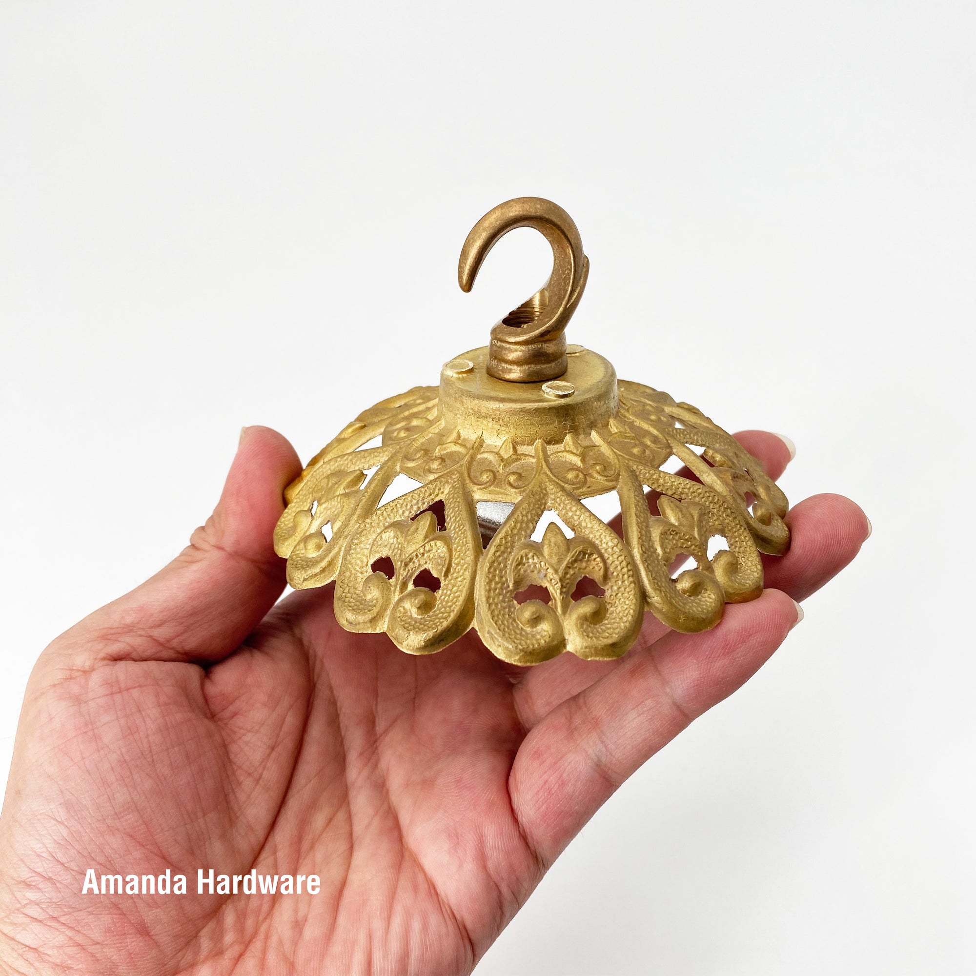 Brass Heart Hook - 4in
